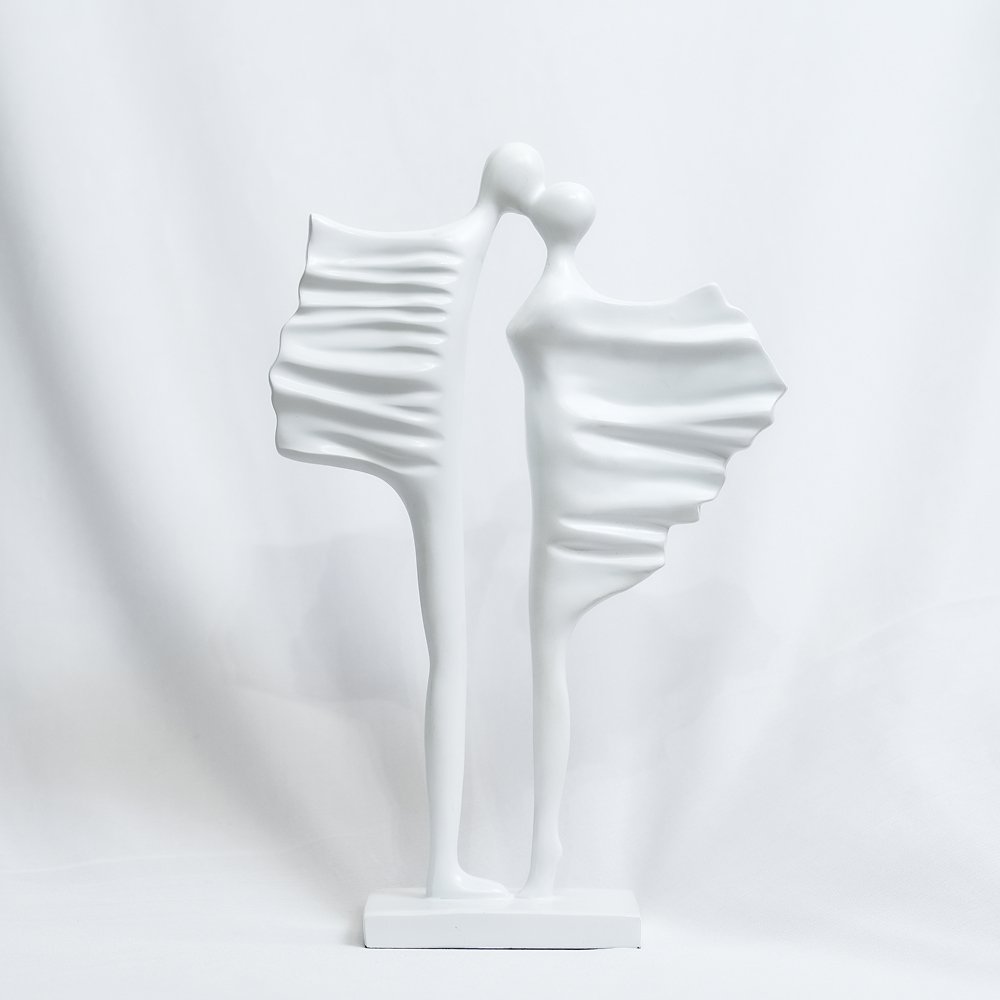 Modern Abstract Love couple Figurine |Contemporary Matte Black Tabletop Decor - Image 4