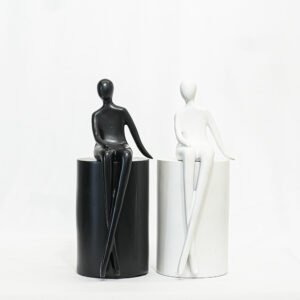 Minimalist Sitting Human Figurine - Modern Abstract Home Decor Sculpture