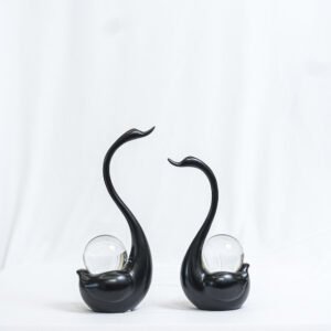 Black Swan Figurine with Glass Orb – Artistic Home Accents