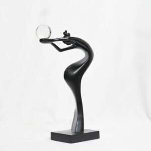 Artistic Balancing Sphere Figurine – Elegant Modern Sculptural Centerpiece