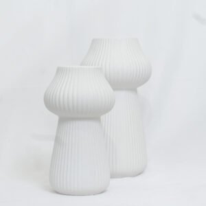 Mushroom-Shaped Ribbed Vase | Organic Tabletop Decor