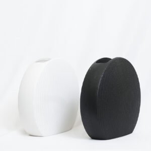 Oval ceramic vase | Sleek Modern Floral Holder