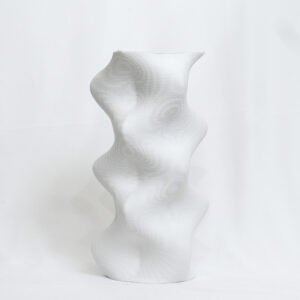 Crumpled White Decorative Vase | Minimalist Sculptural Flower Vase