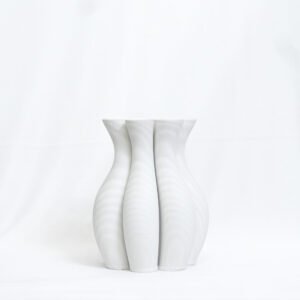 Organic Multi-Lobed Decorative Vase | Unique Segmented Ceramic-Style Decor