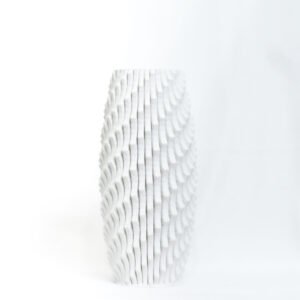 The Serene Wave Sculptural Vase  |Textured White Ceramic Decor