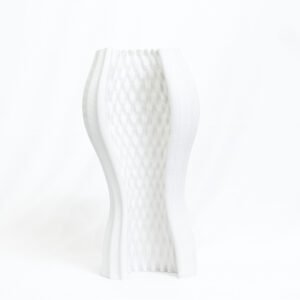 Modern Sculptural Fluted Hourglass Vase | Matte White Decorative Accent