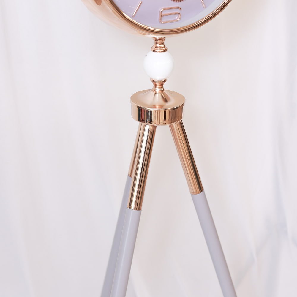 Lavender & Gold Gear-Movement Tripod Clock | Elegant Contemporary Floor Accent - Image 3