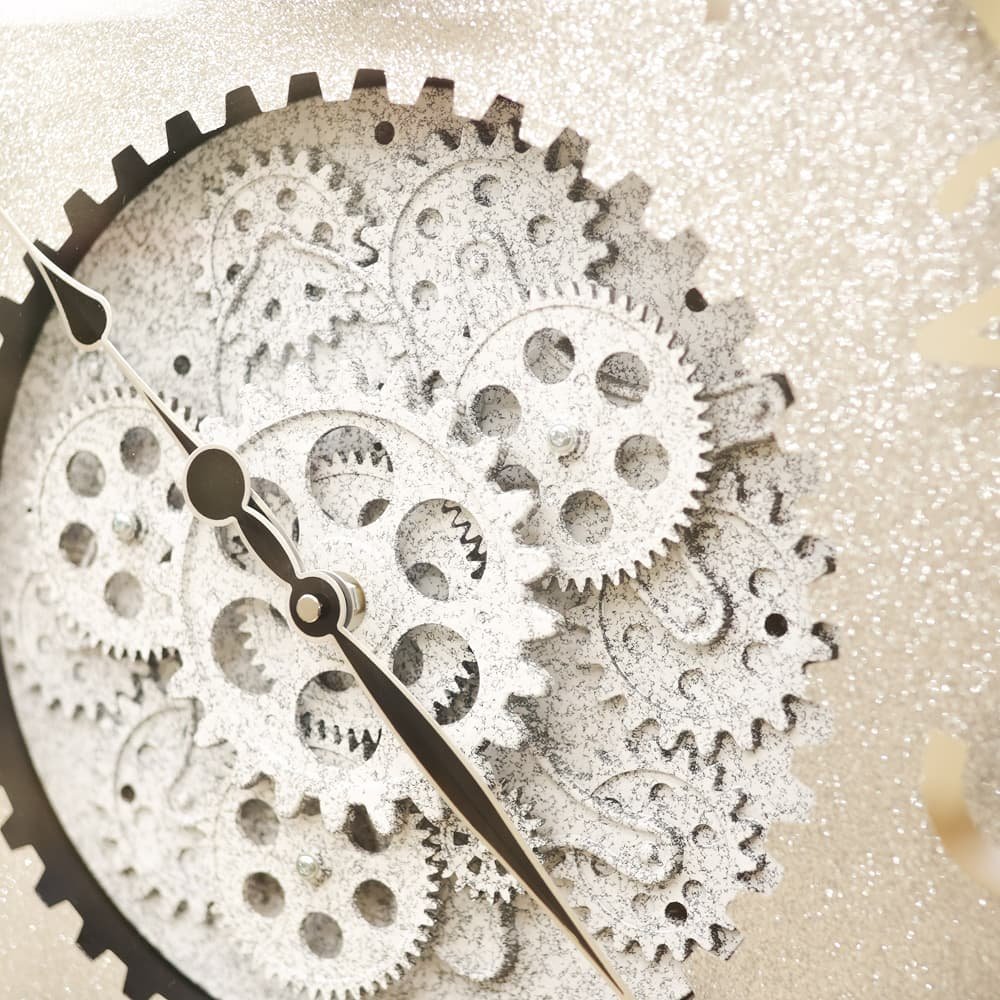 Modern Industrial Wall Clock with Visible Moving Gears | Oversized Decorative Skeleton Clock - Image 3