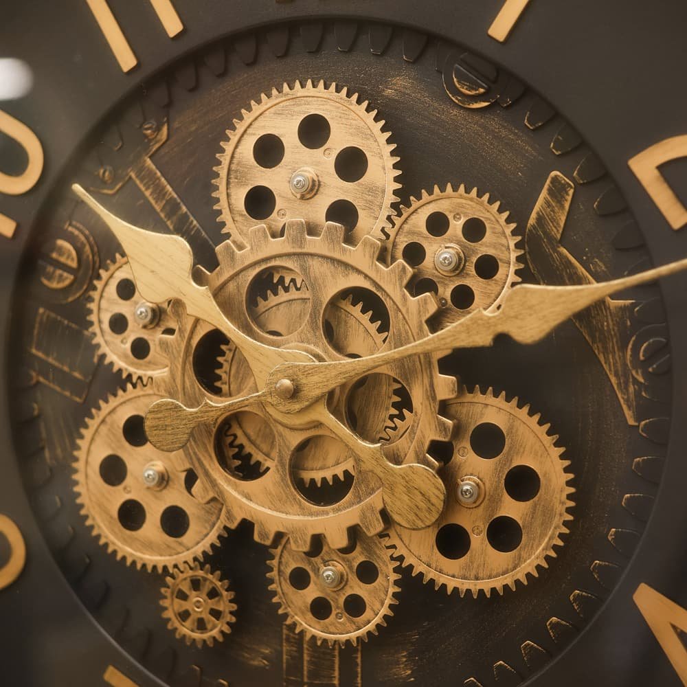 Legacy Bronze Motion Gear Wall Clock | Burnished Bronze Industrial Timepiece - Image 2