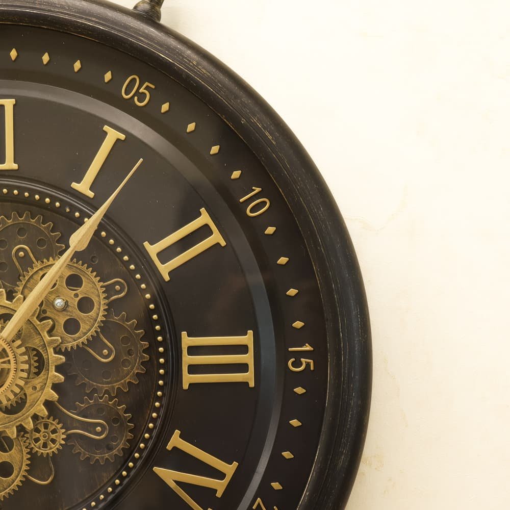 Classic Roman Numeral Pocket Watch Clock | Dark Bronze Industrial Masterpiece - Image 3