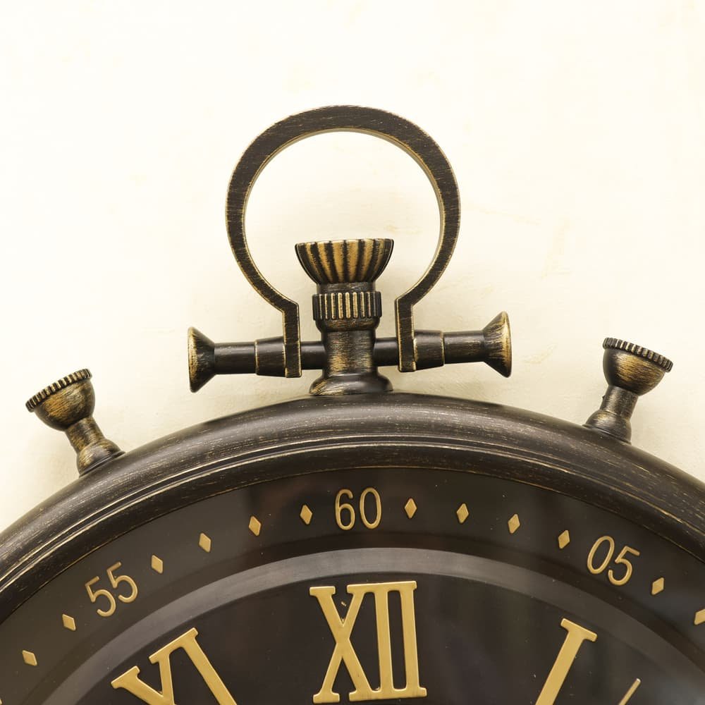 Classic Roman Numeral Pocket Watch Clock | Dark Bronze Industrial Masterpiece - Image 4