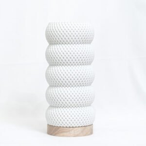 Ripplemesh Cylinder Table Lamp | Textured Scandinavian Bedside Light