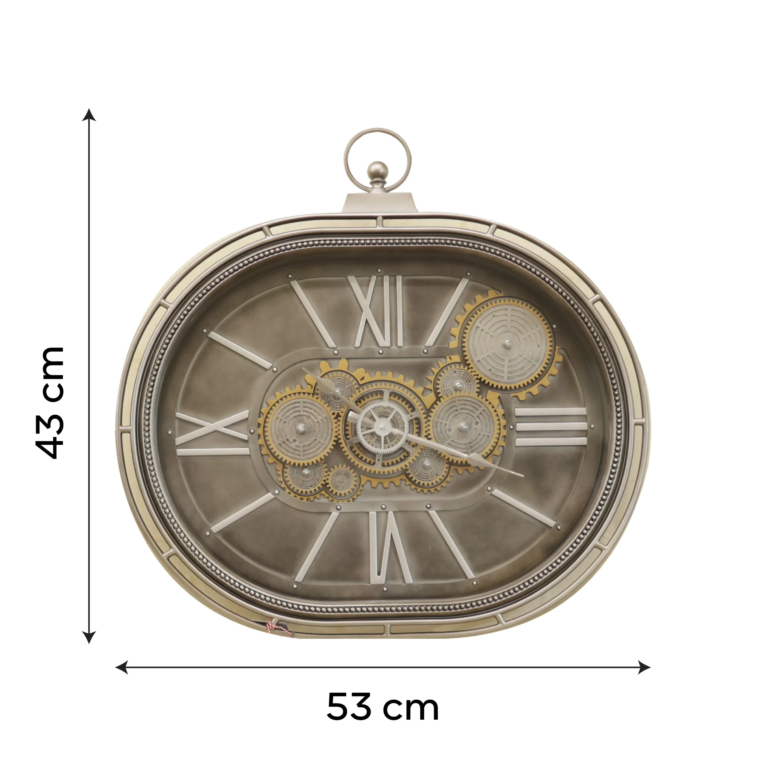 Heritage Oval Gear Wall Clock | Antique Bronze Industrial Timepiece - Image 5