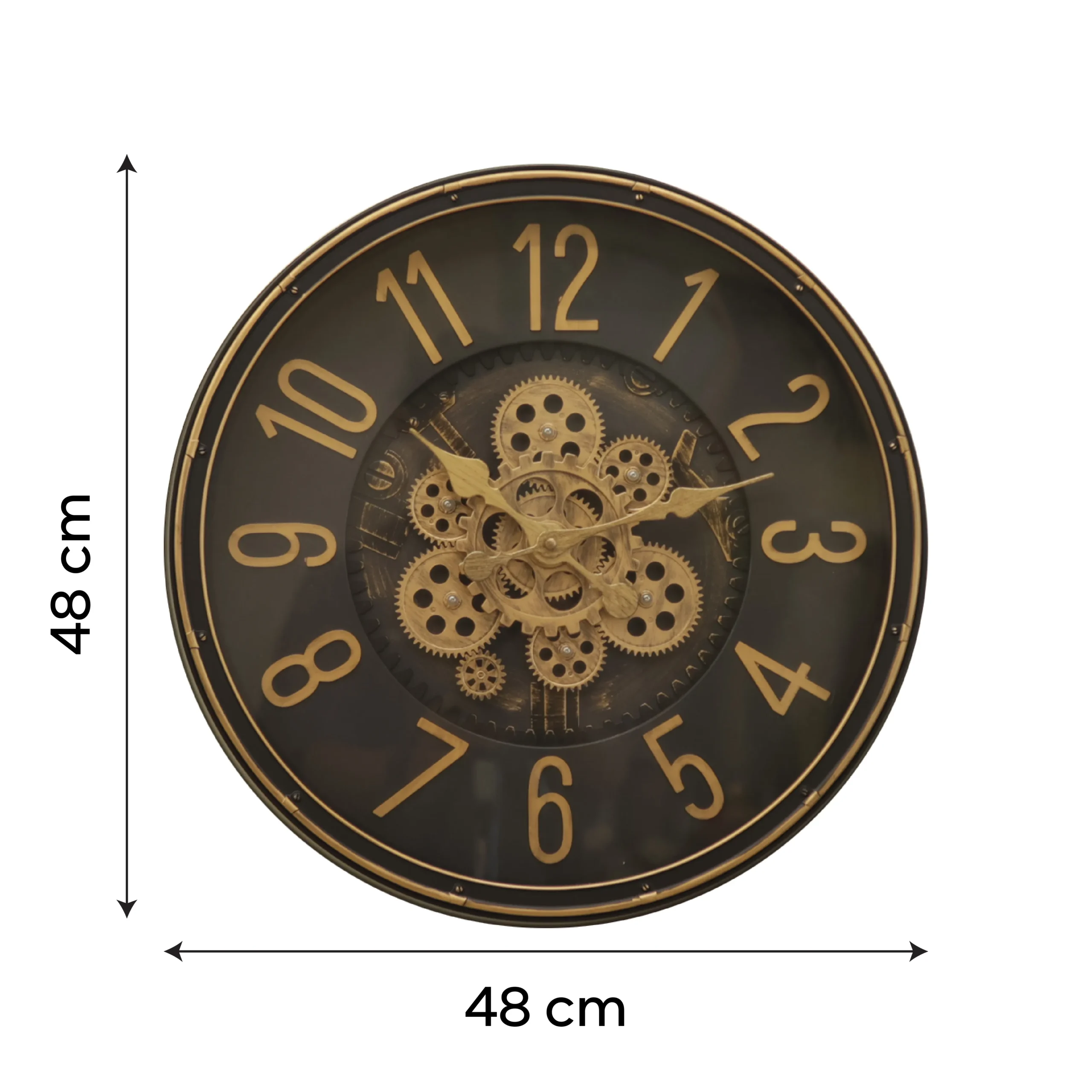 Legacy Bronze Motion Gear Wall Clock | Burnished Bronze Industrial Timepiece - Image 5