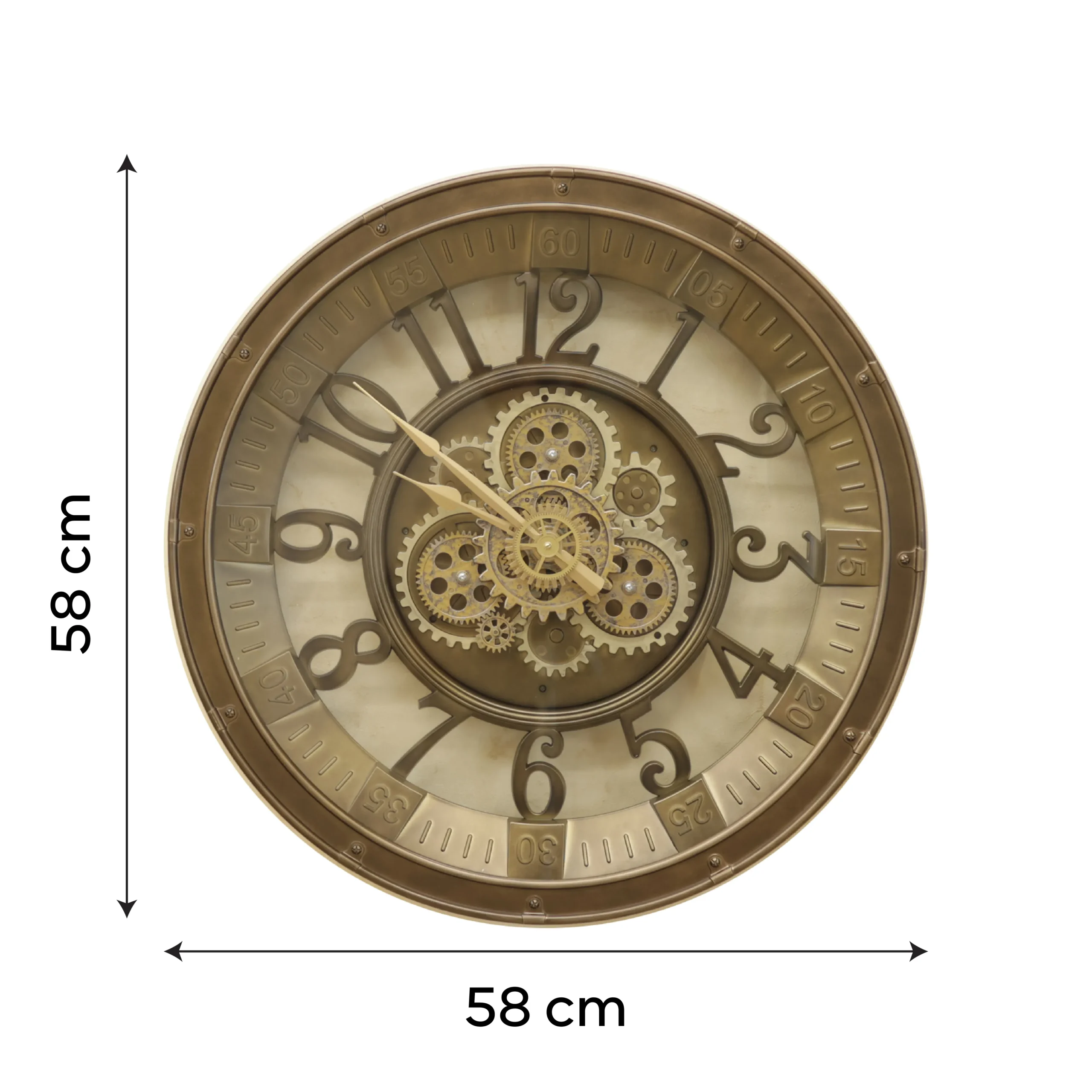 Antique Bronze Kinetic Gear Clock | Heritage Mechanical Statement Piece - Image 5