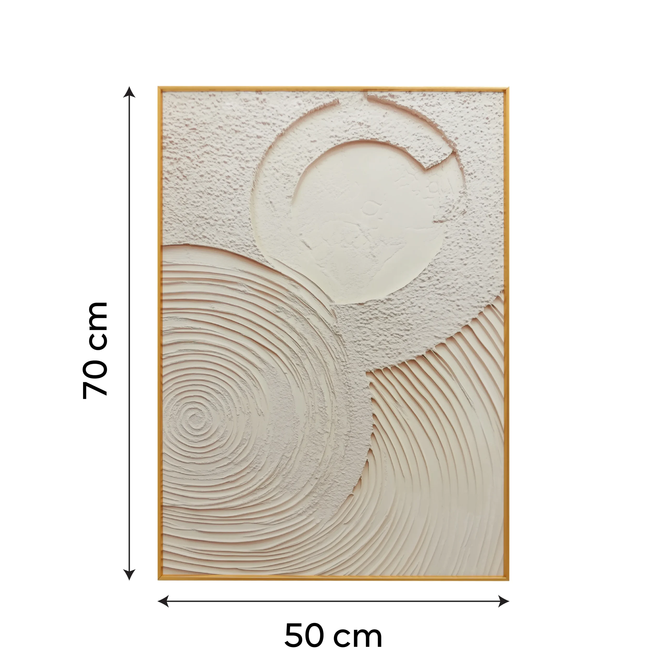 Large Round-Pattern Textured Relief Art |Neutral Beige 3D Wall Decor | Ready to Hang | Textured Minimalist Painting - Image 4