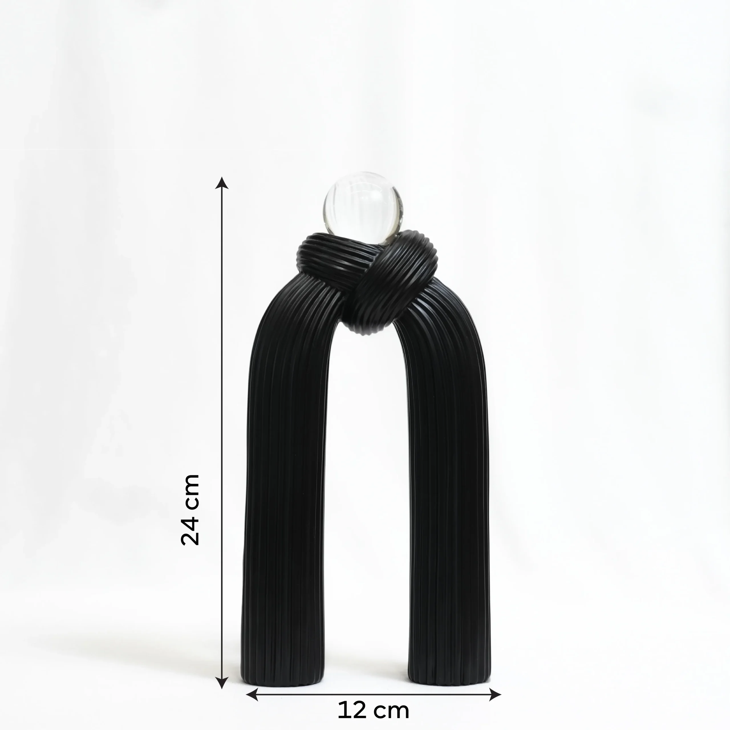 Black Crystal Ball Arch Sculpture | Elegant Nordic Home Office & Shelf Decoration - Image 5