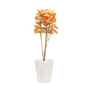 Radiant Botanical Haven Autumnal Orange Artificial Foliage Plant in Textured Decorative Pot | Contemporary Artificial Decorative Plant for Living Room, Office & Hallway