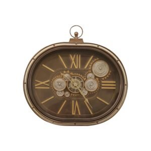 Urban Heritage Oval Gear Clock | Distressed Bronze Mechanical Design