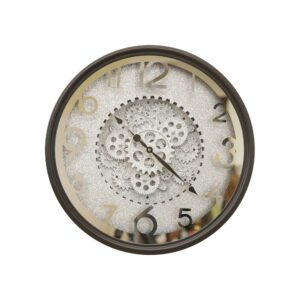 Modern Industrial Wall Clock with Visible Moving Gears  | Oversized Decorative Skeleton Clock