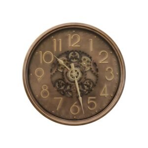 Rustic Steampunk Moving Gear Wall Clock | Antique Bronze Finish Clock