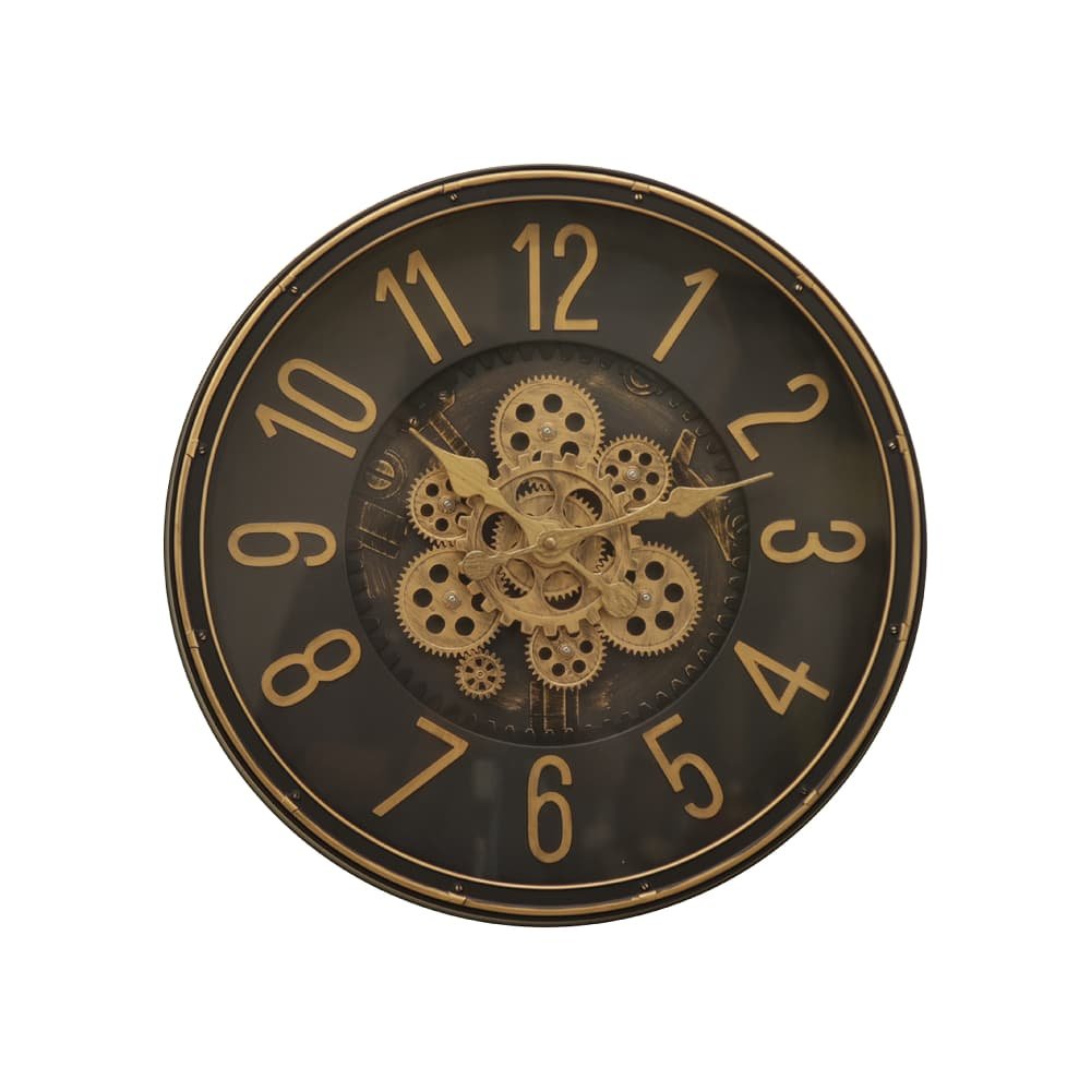 Legacy Bronze Motion Gear Wall Clock | Burnished Bronze Industrial Timepiece