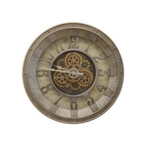 Brushed Steel Aviator Gear Clock | Precision Industrial Wall Decor
