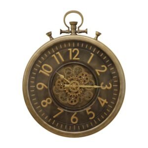 Bronze Pocket Watch Wall Clock | Vintage-Inspired Mechanical Statement Piece