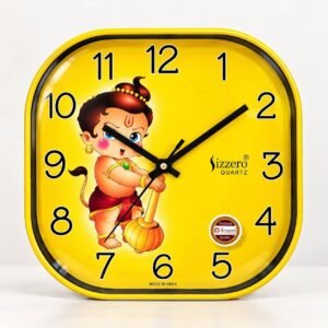 Sizzero Cartoon Kids Wall Clock – Yellow