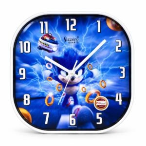 Sonic Blue Cartoon Wall Clock